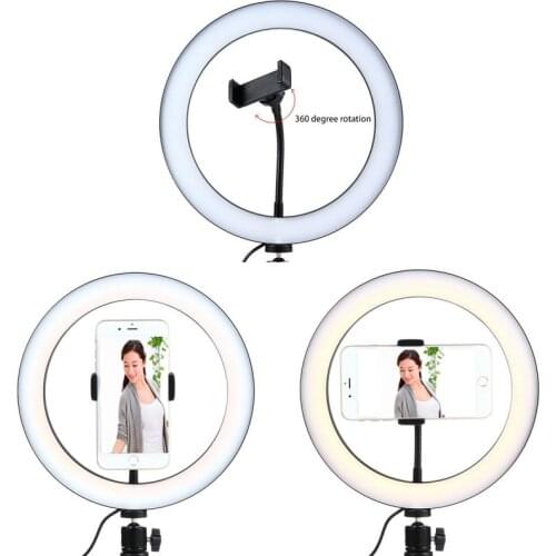 10 LED Ring Light Tricolor Fill Light 3 Colors Light Modes For Selfie Makeup Photography Video Live Lamp Recording Video Lights
