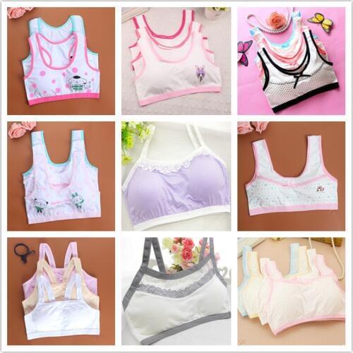 3pcs Teens Cotton Lace Puberty Girls Bra Sports Underwear for Teenager Girl Training Bra Children Kids Underwear Clothing
