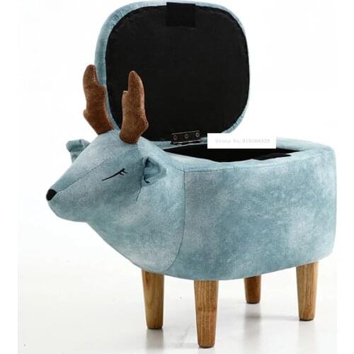 33 Simple Moderm Solid Wood Foot Children Storage Stool Soft Cushion Living Room Low Sofa Animal Stool Shoe Changing Stool
