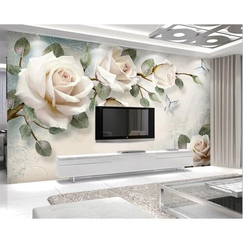 Beibehang 2019 new modern personality wallpaper simple hand painted oil painting floral European background wall papel de parede