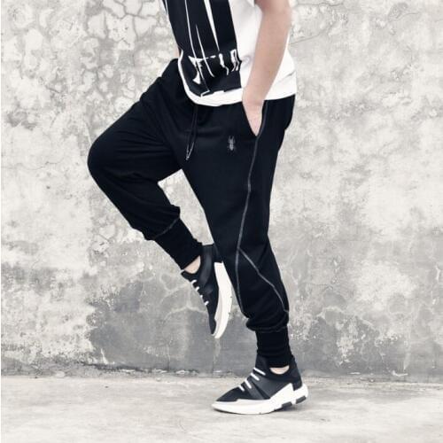 Spring and summer ankle length trousers mens thin pants mens plus size loose harem pants men feet trousers hanging crotch pants