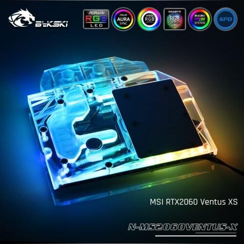 Bykski N-MS2060VENTUS-X, Full Cover Graphics Card Water Cooling Block, For MSI RTX2060 Ventus XS