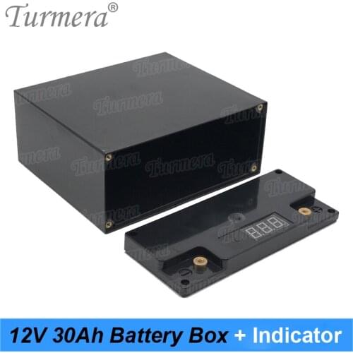 Battery Box12V 30Ah Storage Case with Capacity Indicator Build 48Piece 18650 Battery for Uninterrupted Power Supply 12V Turmera