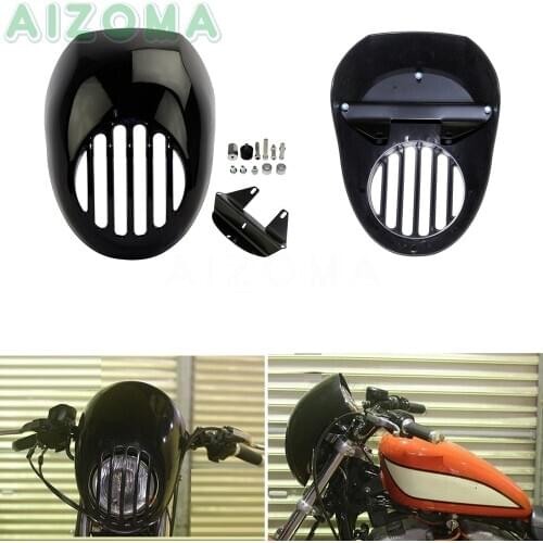 5 3/4" Motorcycle Headlight Fairng w/ Mount Bracket Front Cowl For Harley FXR Sportster Iron 48 83 1200 Dyna Street Fat Bob FXD
