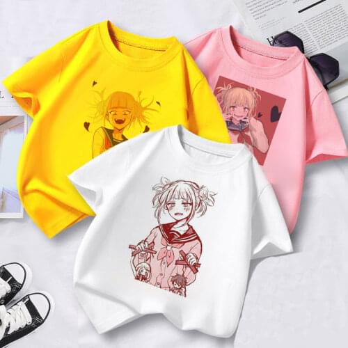 T-Shirt Childrens Clothing Girls Clothes Unisex White Short-Sleeved Cartoon Anime My Hero Academy Summer Childrens Baby Tops