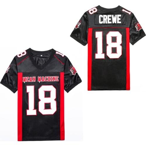 BG American football jersey MEAN MACHINE 18 CREWE jerseys Embroidery sewing Outdoor sportswear Hip hop loose orange 2020