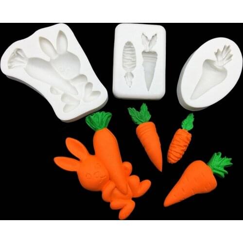 Rabbit Carrot Easter Silicone Mold Sugarcraft Chocolate Cupcake Fondant Cake Decorating Tools