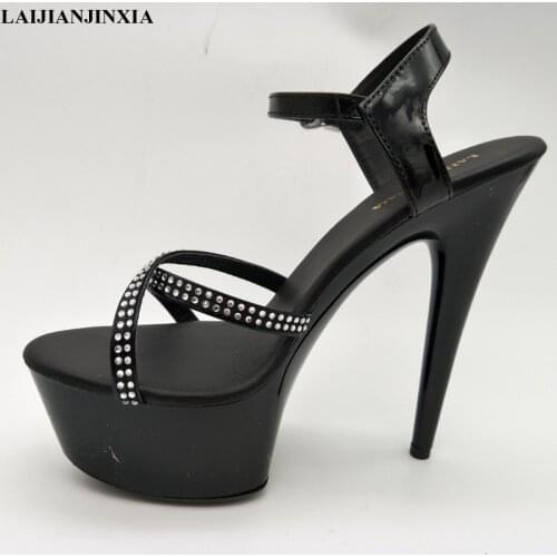 LAIJIANJINXIA New Arrival Summer Women Sandals 15cm High Heel Sandals Party High Heels Butterfly Dance Shoes