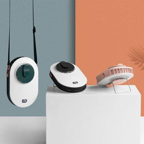 Usb Mini Fan Air Conditioning Blower Rechargeable Quick Dry Pocket Cooling Fan Hanging Neck Small Fan Lazy Portable Fans#dg4