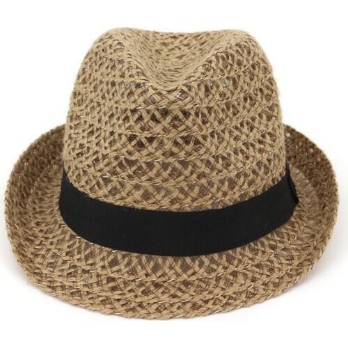 Fashion Unisex Raffia Summer Straw Hat Foldable Wide Brim Beach Jazz Cap Travel Crochet Braided Sunproof Holiday HA228