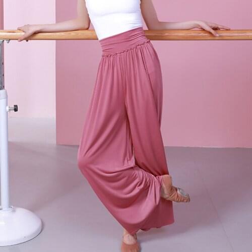 Soft Classical Dance Pants Women Fairy Folk Dancewear Lyrical Dancer Outfit Wide Leg Pants Stage Costume JL3584
