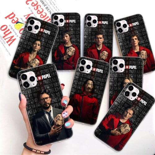 La Casa De Papel Soft TPU Phone Case for IPhone 12 6S 7 8 Plus X XR XS MAX 11 Pro Max SE Cases Money Heist Back Cover Coque