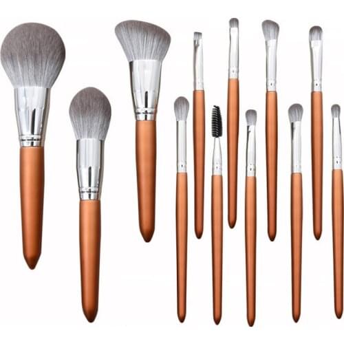 12PCS Makeup Brush Set Wood Handle Professional Cosmetic Tool Foundation Blusher Powder Eye Shadow Eyelashes Beauty Make Up