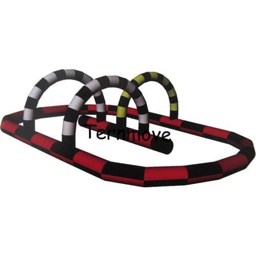 Inflatable zorb ball track inflatable race track, inflatable go kart track, custom make inflatable go kart air track for sale