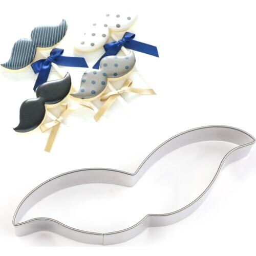 Moustache Cookie Cutter Stainless Steel Biscuit Cut Mold Baking Fruit Cut Cake Mold Embossing Printing Die