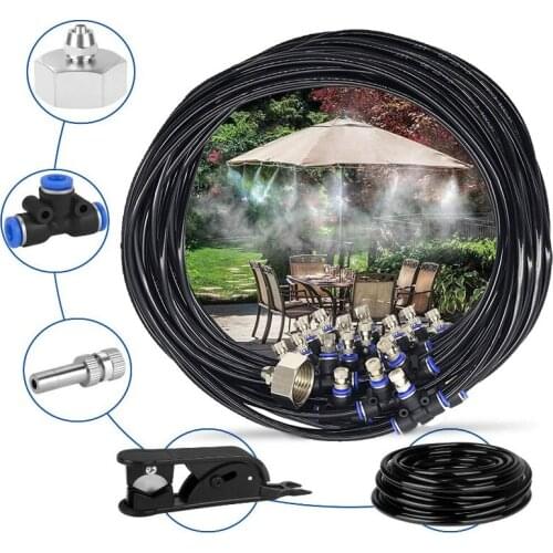Low Pressure Cooling Metal Hose Humidification Atomization Outdoor Fan Trampoline Sprinkler Garden Dehumidification Spray Set