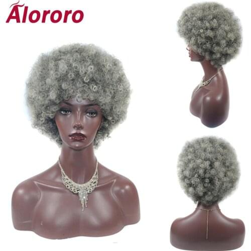 Alororo for Fashion Women Synthetic Hair Afro Short Wigs Brazilian Hair Style Soft Fiber Bulk Hair Black Bomb Wig Style