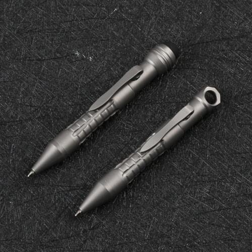 Portable Titanium Alloy Bolt Action Pen Tactical EDC Ball Point Pen with Pocket Clip for Office School