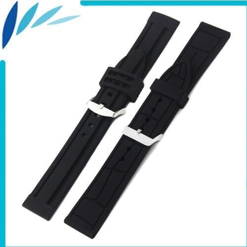 Silicone Rubber Watch Band 20mm for Garmin Vivomove Strap Wrist Loop Belt Bracelet Black Men Women + Tool + Spring Bar