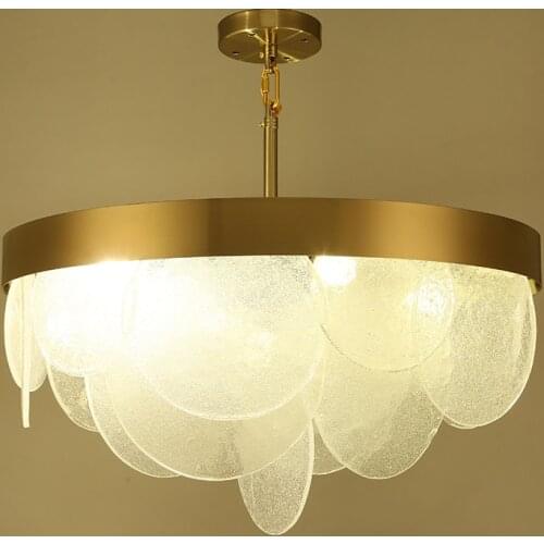 Pendant Light Luxury Crystal Round Glass Handing Lamp D60cm For Living Room Restaurant Project Suspension Home lighting PA0115