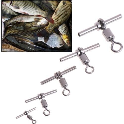 20Pcs T-shape Fishing Swivel Fish Barrel Cross-line Brass Head Fishing Tackle