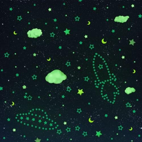 Luminous Wall Stickers Glow In The Dark Stars Sticker Decals for Kids Baby rooms Colorful Fluorescent Stickers Home decor