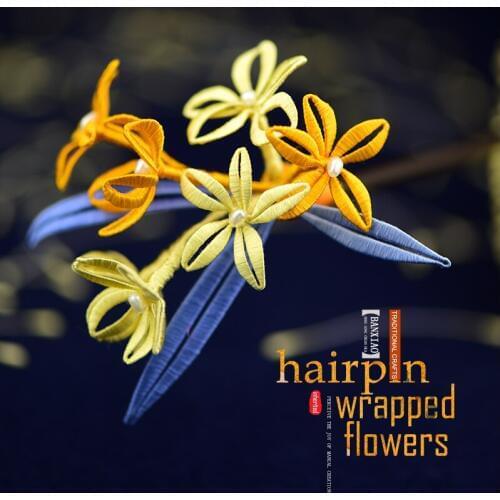 Traditional hand-wrapped hair braided DIY kit silk threaded flower copper wire hair accessories beautiful jewelry