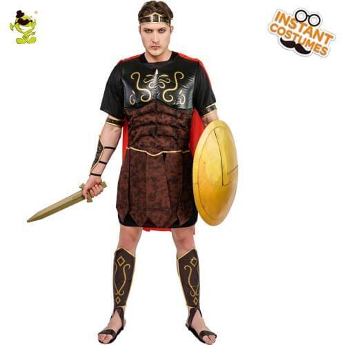 Halloween Party Mens Roman Soldier Costumes Performance Hero Roman Solider Suit for Cosplay Party Costumes