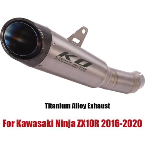 For Kawasaki Ninja ZX10R 2016-2020 Titaium Alloy Exhaust System Pipe Muffler Slip-on Middle Pipe Connect Link Section Motorcycle