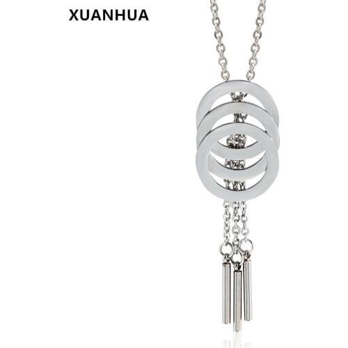 XUANHUA Stainless Steel Gold Long Necklace For Women Bijoux Necklace & Pendant Jewelry Accessories Chain Fashion Jewelry