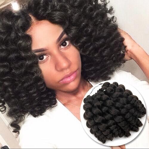 Jamaican Bounce Crochet Hair Ombre Jumpy Wand Curl Synthetic Braiding Curly Crochet Braid Twist Hair Extensions 8" Blonde Hair