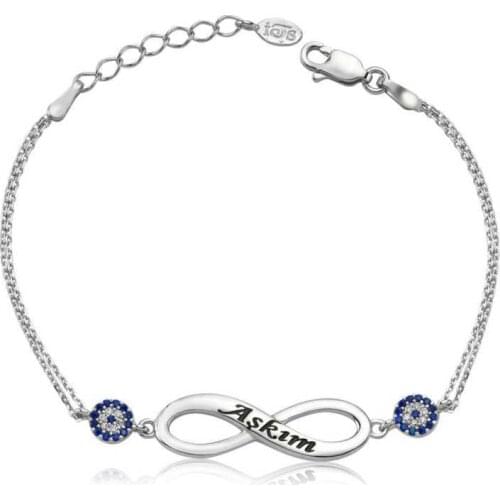 KUTAYDAN 925 Sterling Silver Infinity Love Women Bracelet