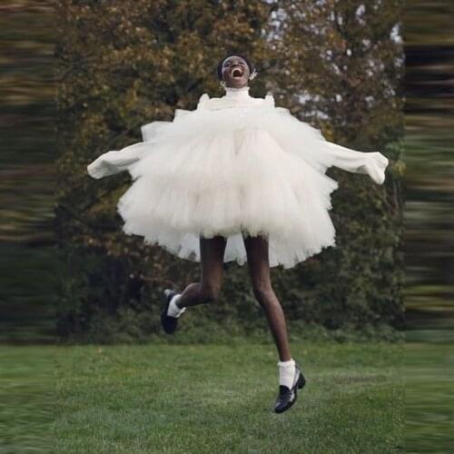 Only White Tulle Dresses Women Dresses Girl Spaghetti Straps Tiered Tulle Mini Dress Birthday Photo Shoot Not Include Blouse