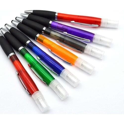 1 PCS Multifunctional Capacitor Disinfectant Spray Pen Direct Spray Perfume Alcohol Plastic Pen Touch Screen Ballpoint Pen