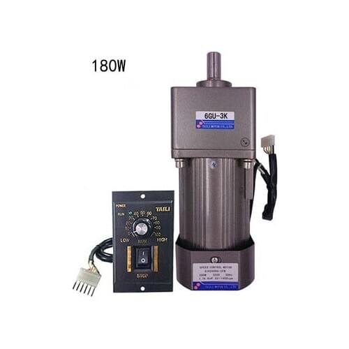 180W Speed Control Motor Single-Phase AC220 V with Gear Reduction Box 6gu-3K to 300K with Speed Controller