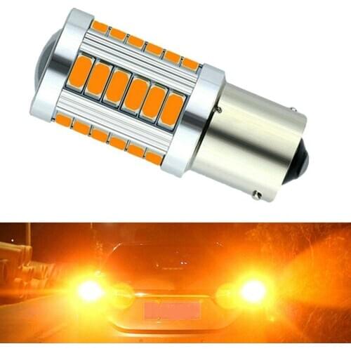 2PCS 1156PY 7507 PY21W BAU15S 33 SMD 5630 5730 LED Car Rear Direction Indicator Lamp Auto Front Turn Signals Light Amber Yellow