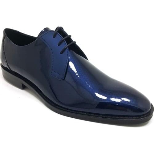 2022 Trend Yeni Sezon Model %100 Deri Ayakkabı İle Kişiye Özel ve Rahat Lacivert Rugan Libero 2724 Günlük Erkek Ayakkabı