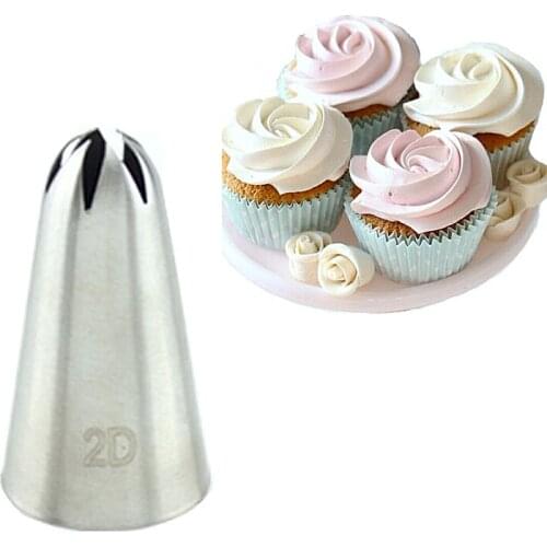 #2D Large Size Rose Flower Cake Decorating Icing Tips Cupcake Nozzles Baking Decorations Bakeware KH046