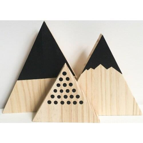 Ins Nordic style solid wood snow mountain triangle ornament childrens room home soft clothes