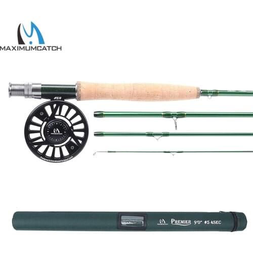 Maximumcatch 9FT 3/4/5/6/7/8 WT Carbon Fly Rod With Aluminium Machined Fly Reel Fly Fishing Combo