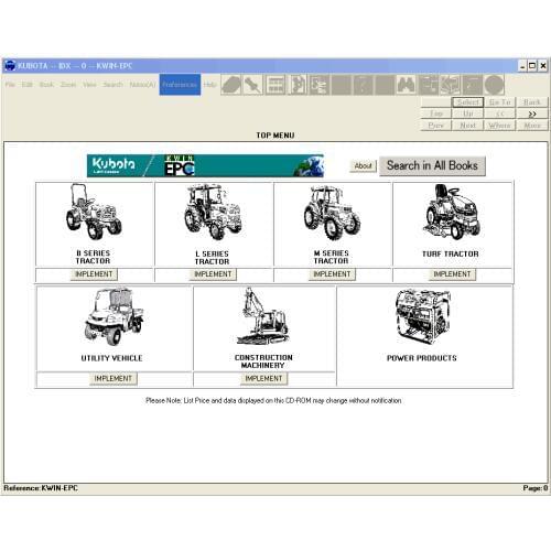 Kubota pare parts catalog 2006