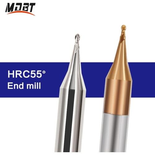Micro Ball Nose End Mill 2 Flutes R0.1-0.45mm Tungsten Steel CNC Milling Cutter TiCN Engraving Bit Coated Milling Bit