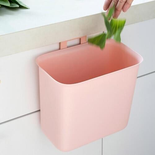 Kitchen Cabinet Hanging Trash Can Desktop Trash Bin Kitchen Organizer Sundries Storage Box Case Garbage Cans Rubbish Container