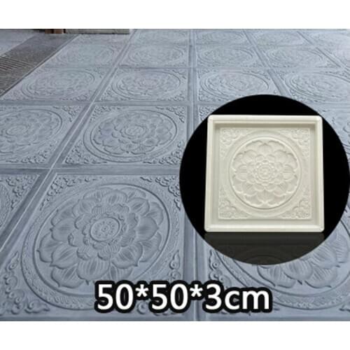 Square Stripe Garden Building Concrete Mold FencePlastic Brick Mold Antique Courtyard Lawn Flower Pool Cement Mold 50x50x3cm