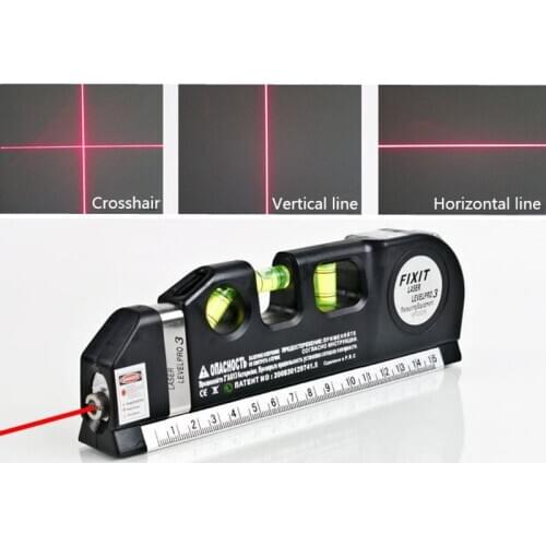 Jewii Laser Level Ruler Crosshair/Vertical/Horizontal Line Multi Purpose Tape Measure Metric Rulers