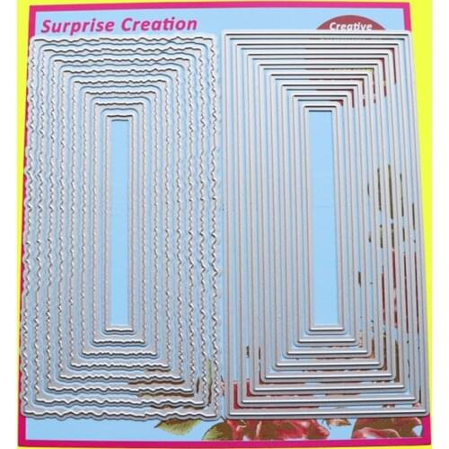 Cutting Dies Mini Slimline Plain & Torn Rectangle Scrapbook DIY Cardmaking Paper Craft Surprise Creation