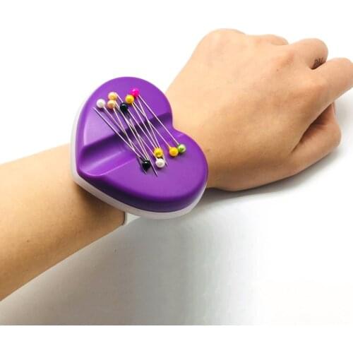New Heart Magnetic Wrist Pin Holder Sewing Pin Cushion Caddy Storage Case Sewing Tool #HM-55