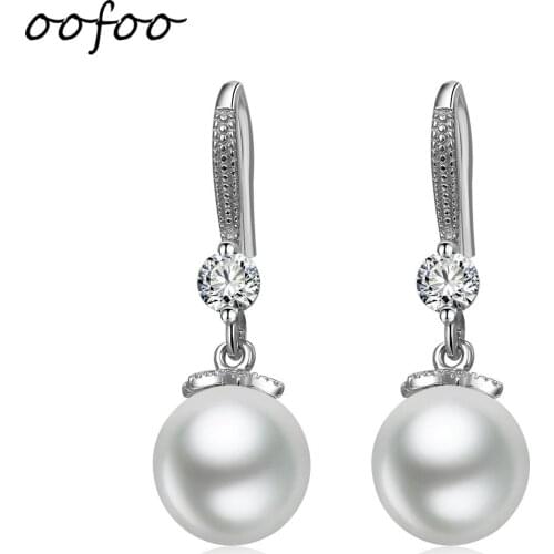 Oofoo Gothic Style Pearl Earrings 2020 Female Fashion Flower Aesthetics Pearl Earrings Female Earrings New Trendy Ladies Jewelry