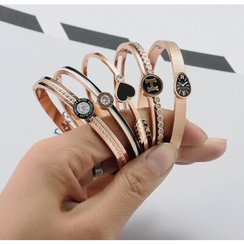 Wholesale Trendy Female Pendant Gold Color Choker Bracelet Luxury Crystal Bangles Bead Women Girl Metal Jewelry Accessory Party