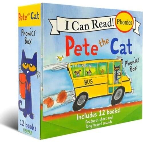 Pete the Cat 12-Book Phonics Fun!: Includes 12 Mini-Books Featuring Short and Long Vowel Sounds (My First I Can Read) Paperback